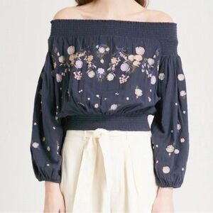Free People Saachi Smoked off the shoulder top
